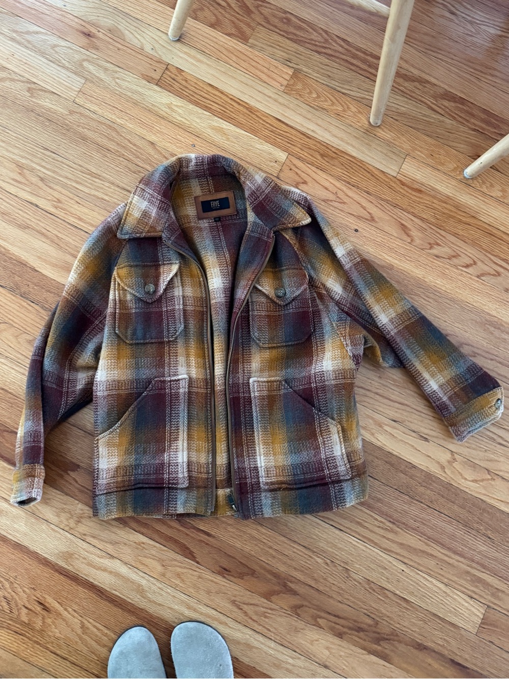 Frye Plaid Wool Utility Jacket